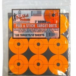 Pro-Shot Peel and Stick Target Dots- Orange 12 Sheets /108 Dots - 2RDOT-108 - Shooting Supplies