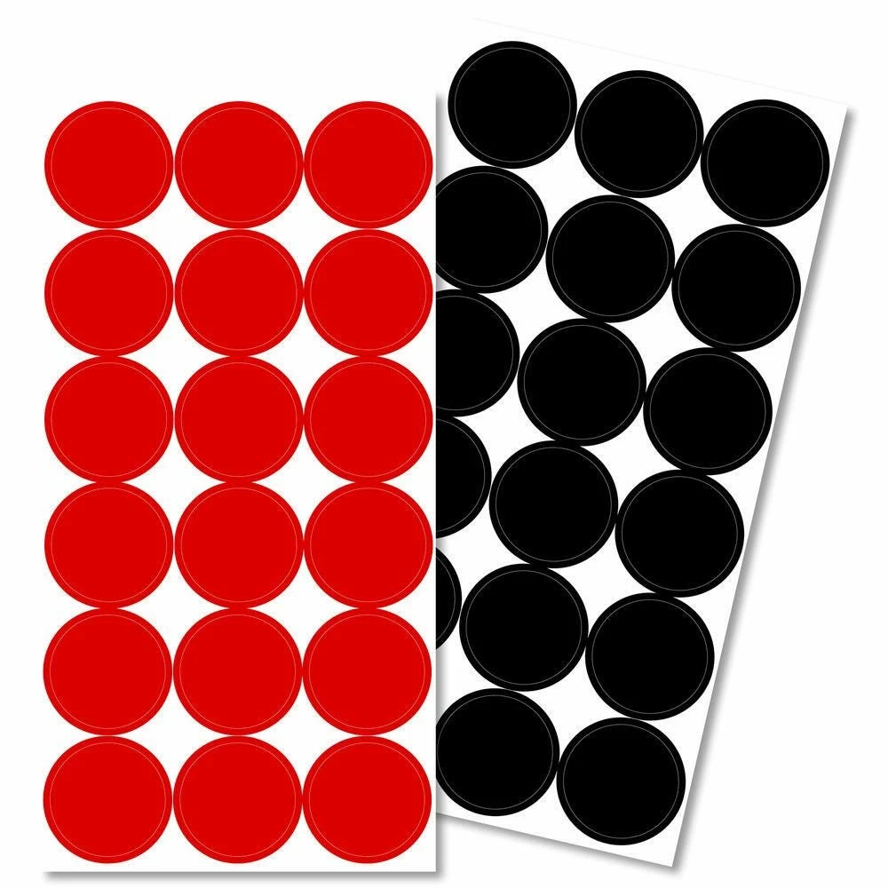 Pro-Shot SplatterShot 1" Repair Patches - 216 red & black patches P-432M - Shooting Supplies