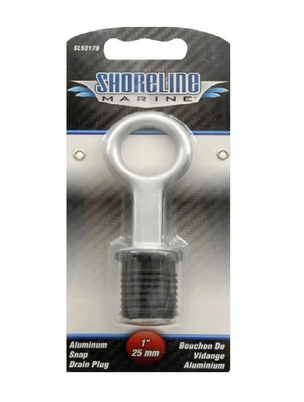 Shoreline Marine Drain Plug Aluminum Snap 1" - Marine Hardware