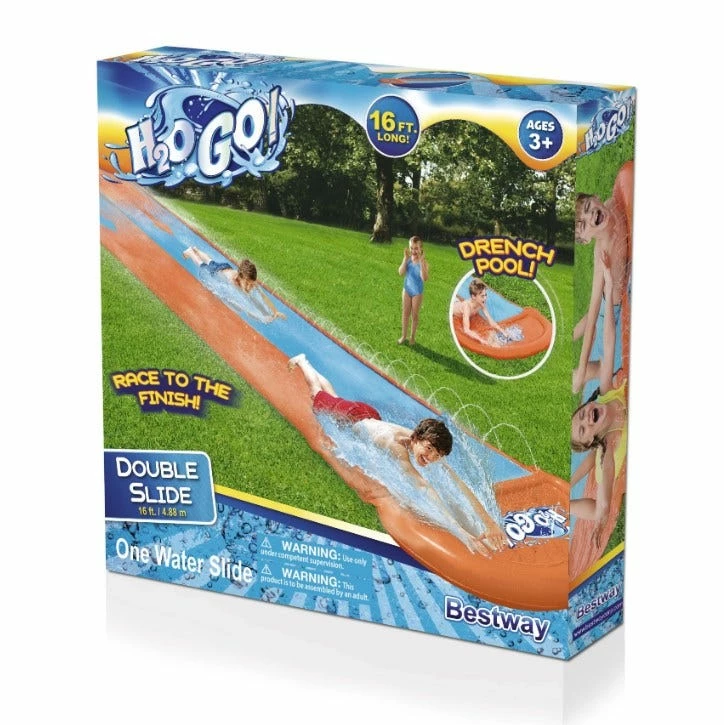 Bestway H2OGO! Double Water Slide 16' - 52328E - Pool & Water Toys