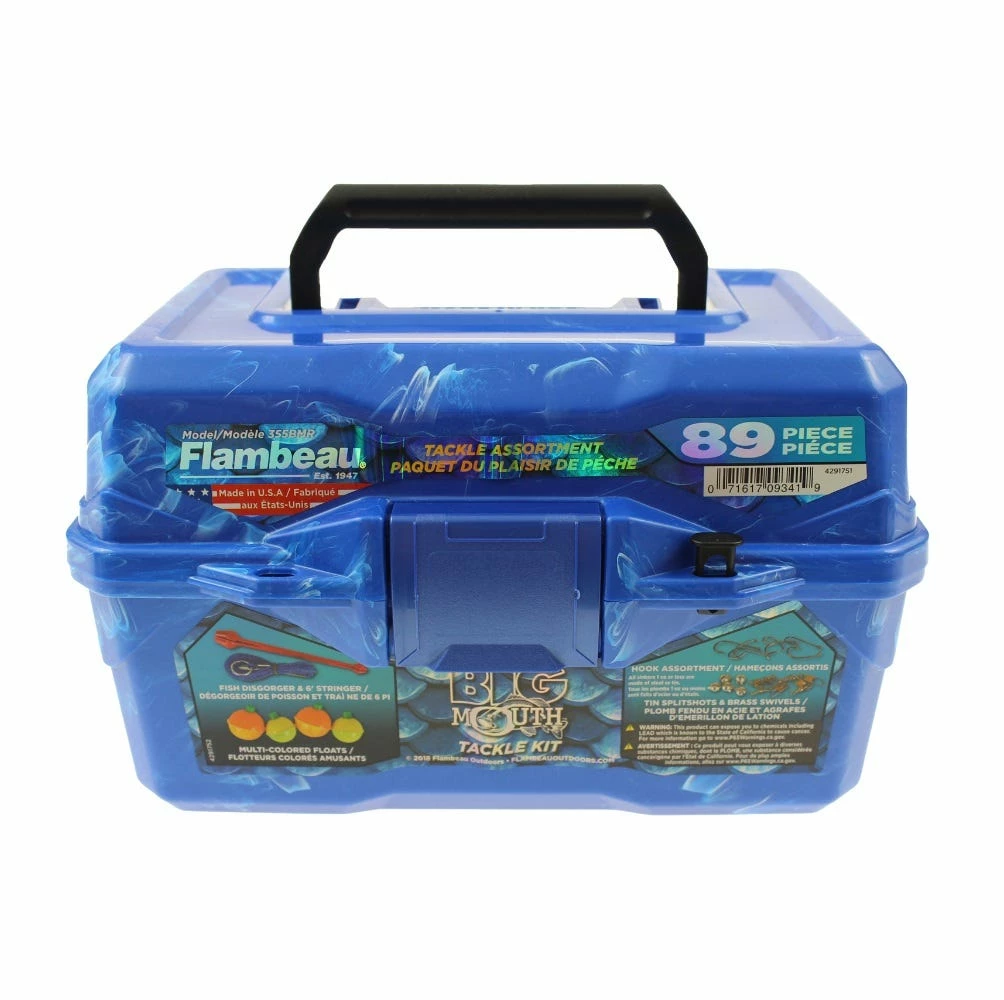 Flambeau Big Mouth Tacklebox - Blue Swirl, 89 Piece Kit - FLA6380TG06 - Baits & Lures