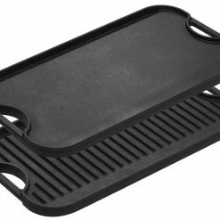 Lodge 20 inch x 10.44 inch Cast Iron Reversible Grill/Griddle LPGI3 - Cookware