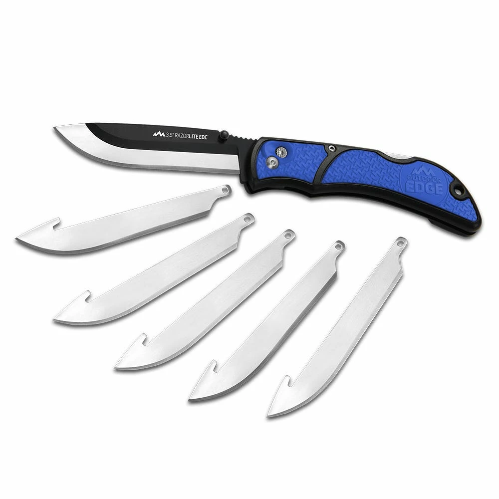 Outdoor Edge 3.5" Razor Lite EDC Knife, Blue - RLU-40C - Knives